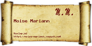 Moise Mariann névjegykártya